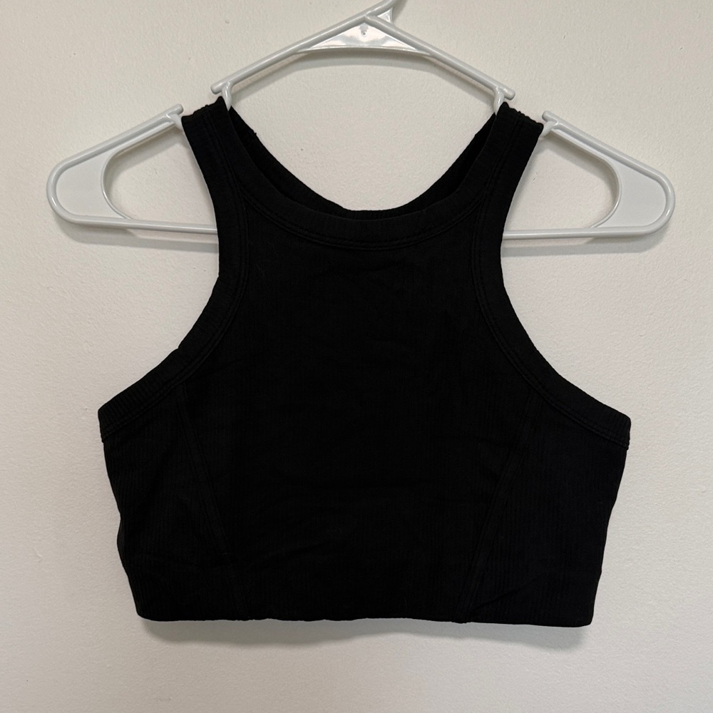 Lululemon Ribbed Nulu High Neck Yoga Bra - 10 - Black